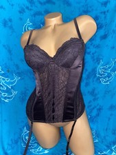 Giarrettiere reggiseno push up Yamay grigio raso pizzo allegro vedova linea lunga 34B