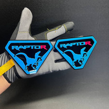 2x Dinosaur Raptor Badge Pinkl.blue Acrylic Emblem Offroad Truck Tailgate 4x4