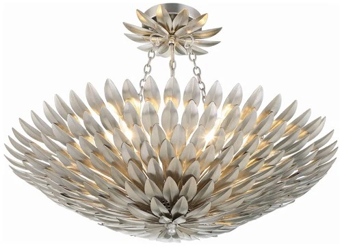 Crystorama Broche 24" Wide Antique Silver Chandelier - Picture 7 of 10