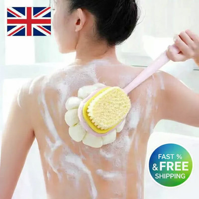 Luffa Rückenschrubber mit langem Griff Dusche Körperbürste Netz Peeling Schwamm