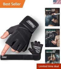Weightlifting Gloves with Wrist Support  Full Palm Protection - Large