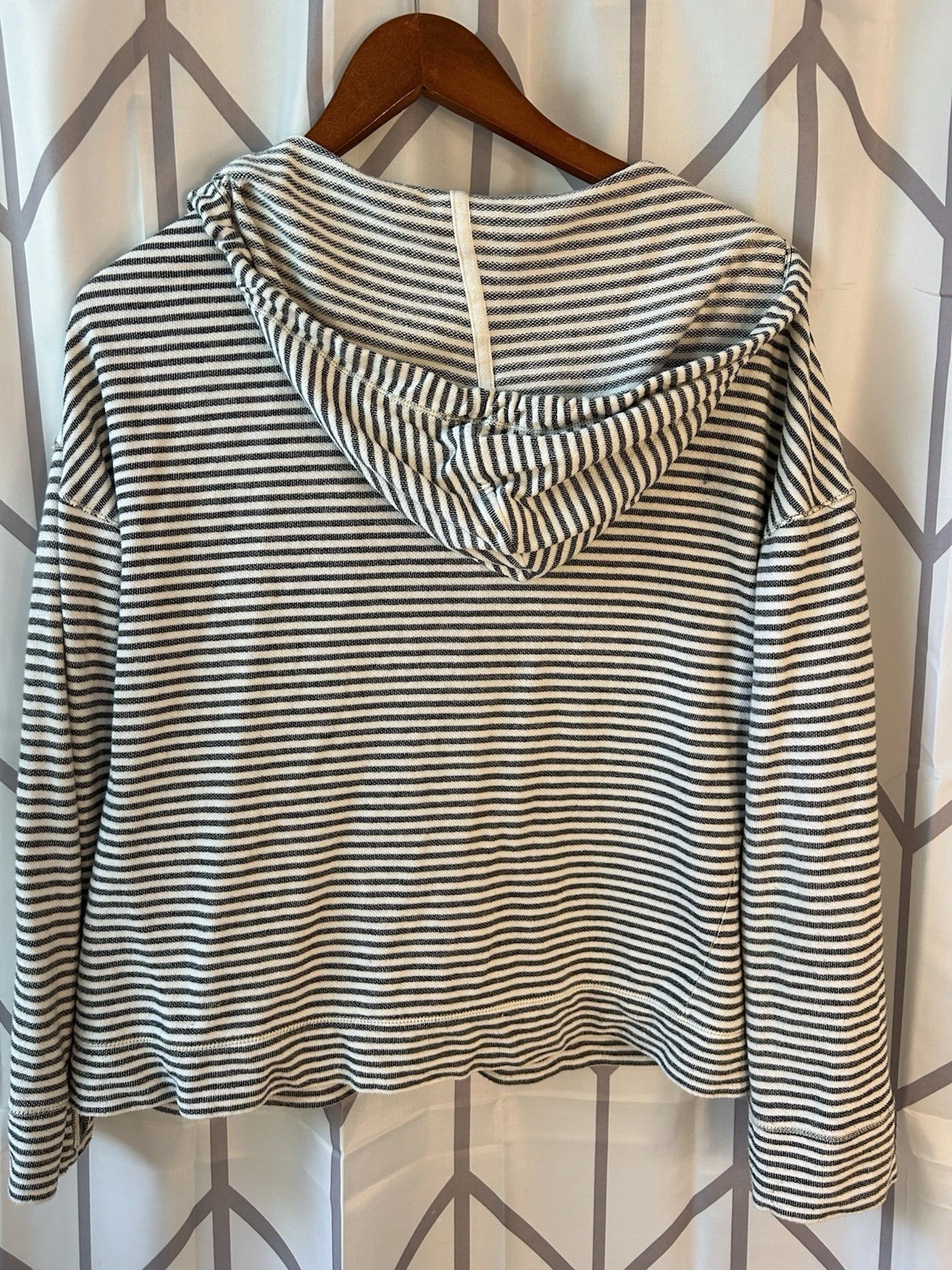 OFF WHITE Felpa donna con cappuccio Max Studio a righe taglia L peso estivo
