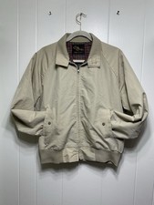 Cal Craft Men’s Beige Harrington Plaid-lined Jacket M Vintage USA Made Old Money