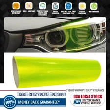For Headlight Taillight Neon Yellow Lens Vinyl Protection Film 12"x71" Replace
