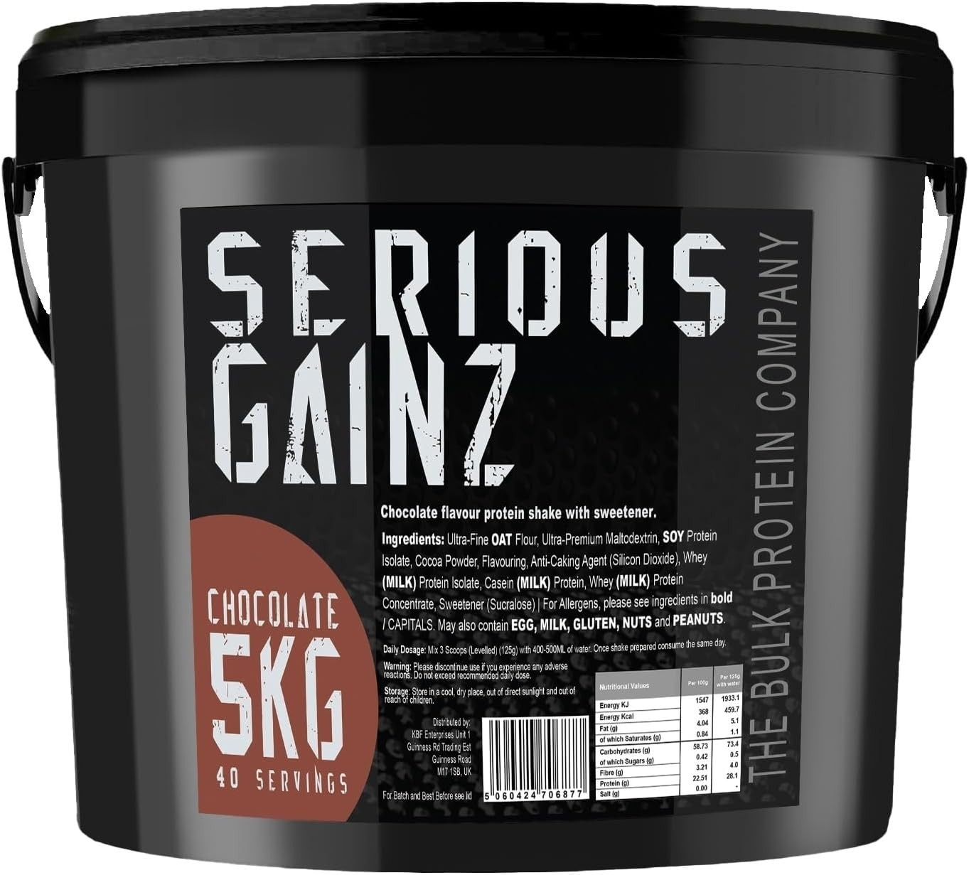 Serious Gainz Weight Gain Powder Muscle Mass Gainer Protein Shake Chocolate 5kg