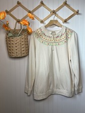 Blair Vintage Floral Quarter Zip Crewneck Women's Large