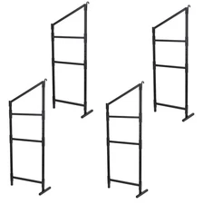 4Pcs Cargo Shipping Container Shelving Shelf Brackets 3 Tier 22"x60" Black Steel