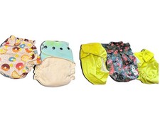 Lot of 4 Cloth Diaper 2 Covers And Two With Inserts