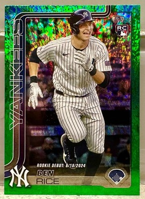 JERSEY # MATCH! Topps 2025 Update Series Ben Rice Rookie Green 22/99! YANKS RC!