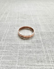Hammered Copper Ring Band: Minimalist Unisex Jewelry 4mm , All Size