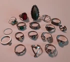 Vintage Rings Lot Most 925 Sterling Silver 18 Pieces Gemstone