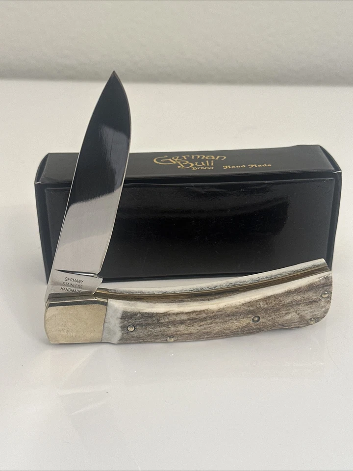 Toro Alemán Grande Cerradura Trasera Cazador Ciervo Genuino 1ª Producción ¡Tirada! Foto 2 de 4