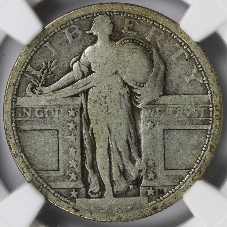 1917 25c Standing Liberty Silver Quarter Type 1 NGC VG8 - Image 3 of 4