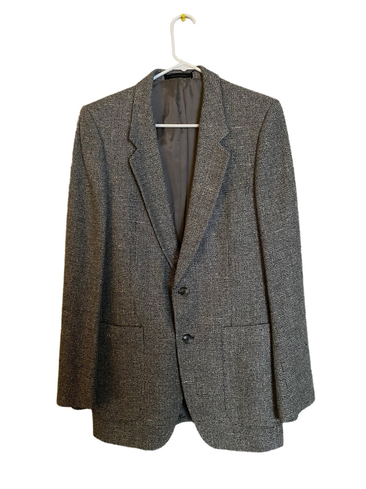 Cappotto sportivo vintage Yves Saint Laurent Pour Homme blazer grigio tweed YSL taglia 38