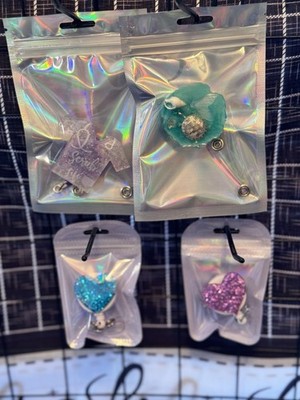 Bundle Lot of 4 Name Badge Reels Holders Retractable ID Clip for Name Tag