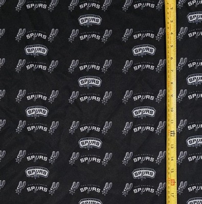 SPURS BLACK FABRIC ( HALF-YARD AND 1-YARD SELECTIONS ) - ''NOT COTTON''