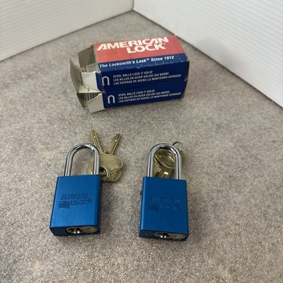 2 Blue American Lock Safety Padlocks Keyed alike A1106WP6KABLU free ship