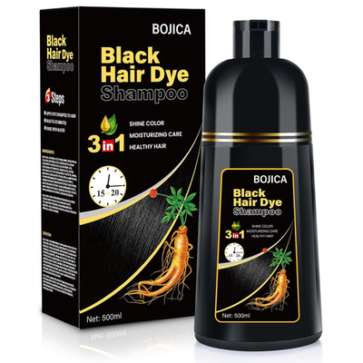 Dark Brown Hair Dye Shampoo 3-in-1 | Gray Coverage | Herbal | Easy