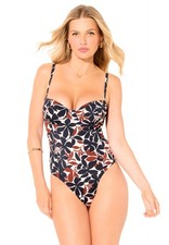 Swimsuits for All Women's Princess Seam Underwire One Piece Swimsuit Plus