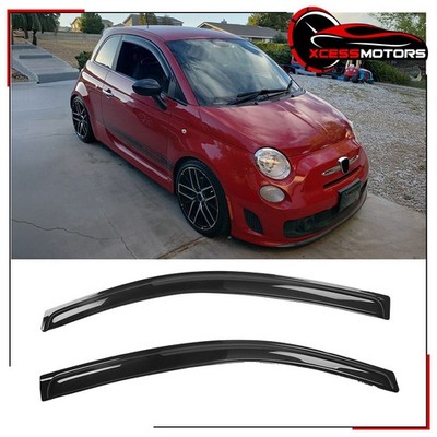 Fits 12-19 Fiat 500 Window Visors Side Door Rain Vent Guard Deflectors 2PCS Set