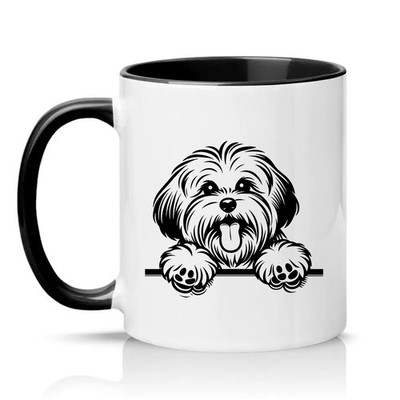 Peeking Havaneser Hund Unisex 11 Unzen Keramiktasse Hundeliebhaber Haustier Geschenk für Sie & Ihn