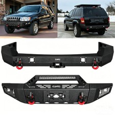 Vijay For 1999-2004 Jeep Grand Cherokee Wj Steel Front Rear Bumper With Lights