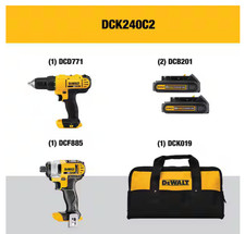  NEW DEWALT 20V MAX Cordless Drill/Impact 2 Tool Combo Kit 2x Battery DCK240C2