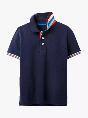 Mini Boden NEW Boy's Pique Polo Shirt in College Navy Blue Size range 2-5 Years