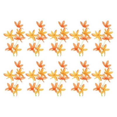 7'' Artificial Orchid Flower 16pcs Home Wedding Decor Orange