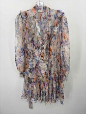 Pre-Owned Zimmermann White Size 1/6 Floral Knee Length Long Sleeve Dress