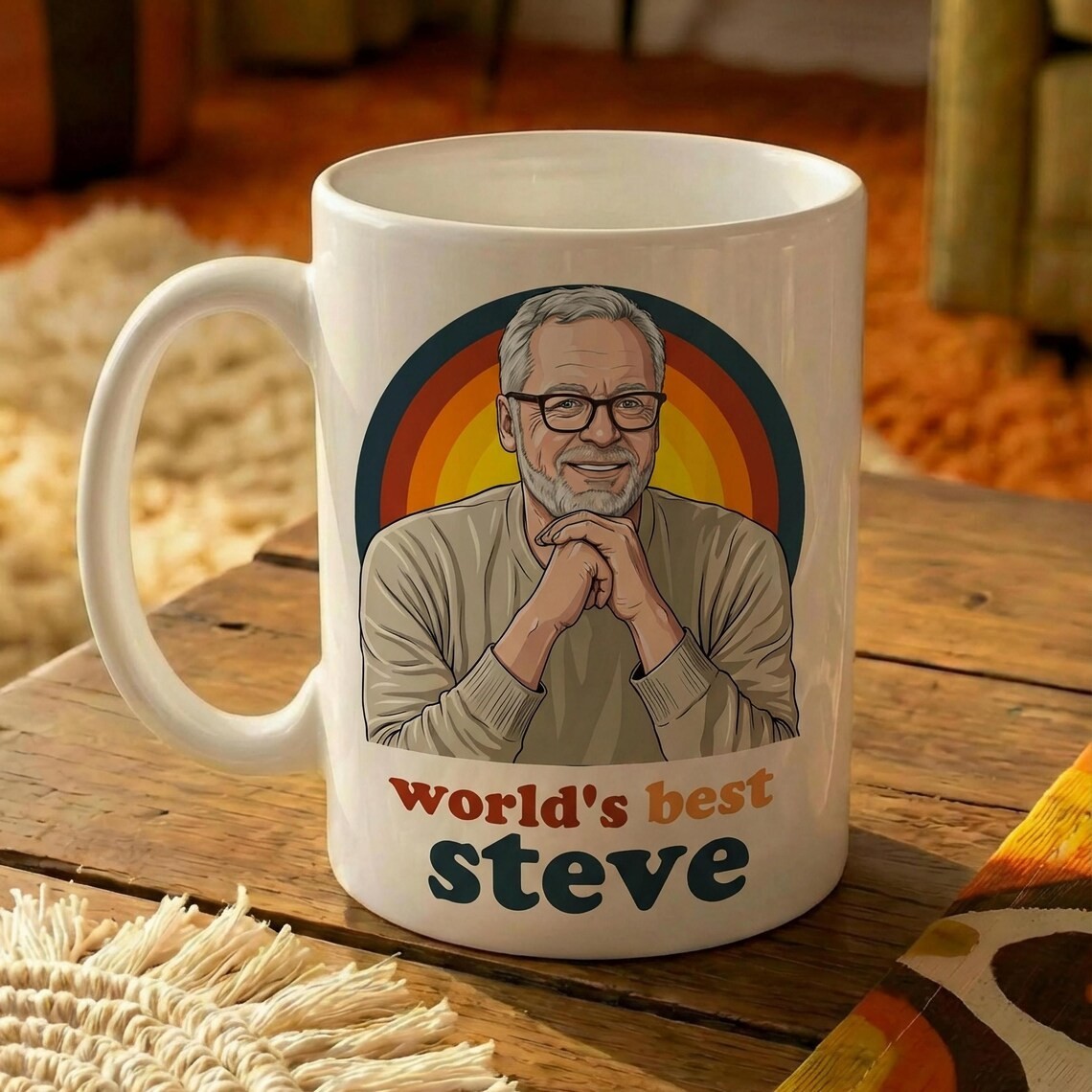 Retro Photo Mug Personalized Vintage 70s Coffee Cup Gift for Dad Mom