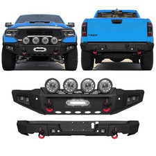 Steel Front And Rear Bumpers Fits 2021-2024 Dodge Ram Trx With Round Lights Steel Front And Rear Bumpers Fits 2021-2024 Dodge Ram Trx With Round Lights