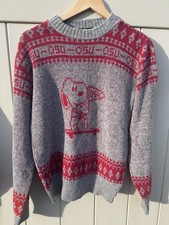 Vintage 1970s Snoopy Knitted Lazarus Grey Sweatshirt Men  s Medium Very Rare