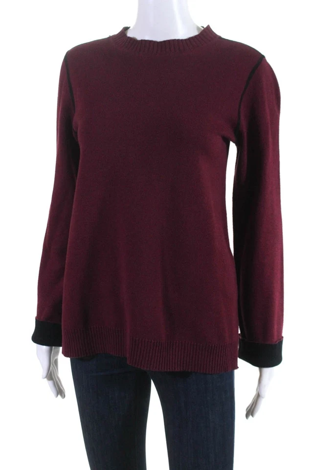 Michael Stars Womens Pinot Pullover Sweater Red Cotton Size Small 11213259 - Image 2 of 4