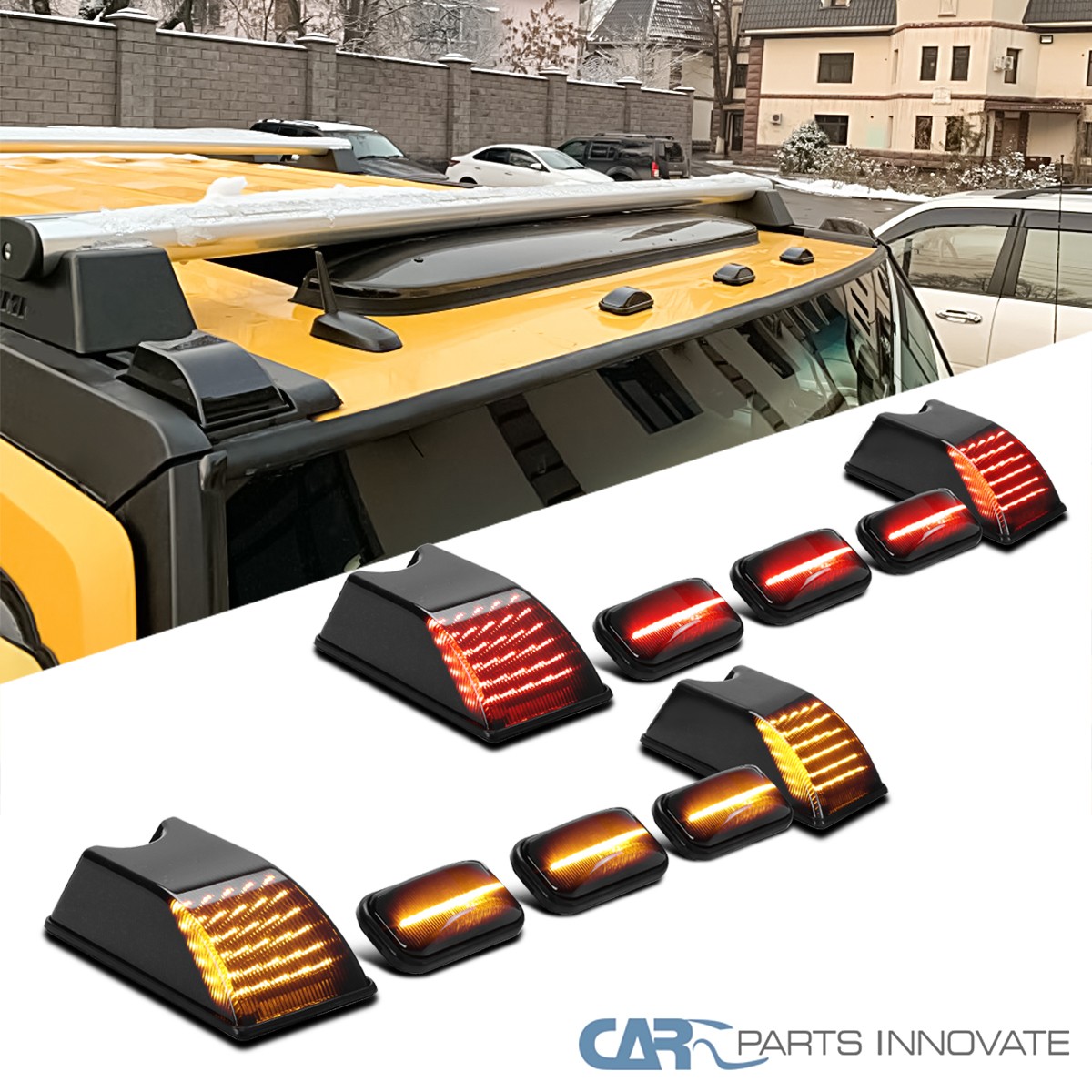 Fits 03-09 Hummer H2 Smoke LED Cab Roof Top Marker Running Lights