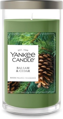 ''Balsam & Cedar'' 14.25oz. Signature Medium Pillar Yankee Candle Scented Candle