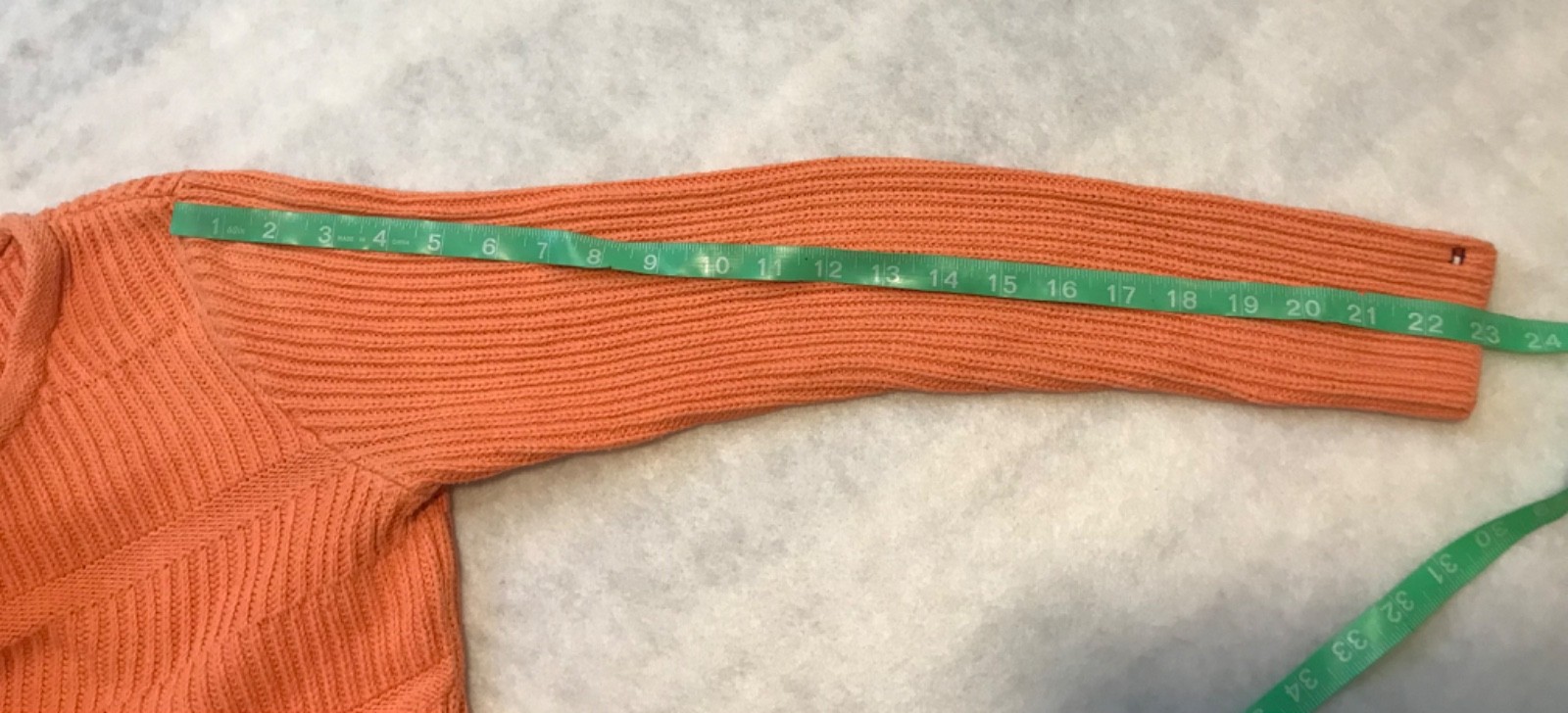 Tommy Hilfiger Coral Orange Cable Knit Sweater Women’s Medium Crewneck thumbnail 6