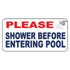 Please Shower Before Entering Pool Retro Vintage Style Metal Sign - 8 X 12 In