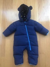 New Baby/Toddler Hooded Fleece-Lined Zip-Up Puffer Snow Suit Pram Bunting: Small