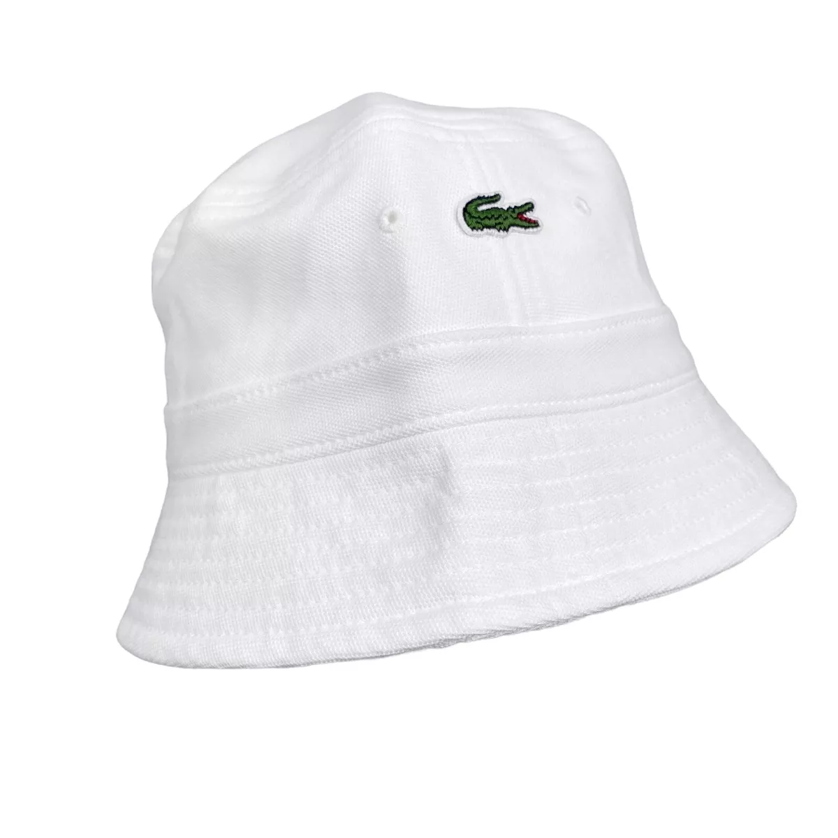 Lacoste Unisex Organic Cotton Knit Bucket Hat - White RK2056-001