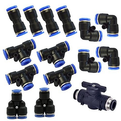 40-Piece 1/2" OD Nylon Air Line Push-to-Connect Fittings Kit – Lencool Racing