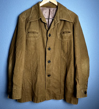 Vintage Jaymar Blazer Brown Faux Suede Men  s 70  s Retro Suit Jacket 46" Chest