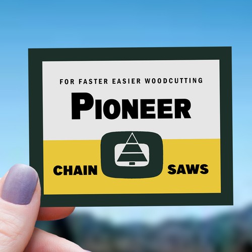 Antique Vintage Style Pioneer Chainsaws Vinyl Sticker! Chainsaw Decal