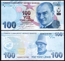 Turkey 100 Lira 2009 - 2024, UNC, Prefix G, P-226, New Signature