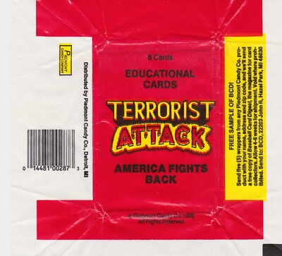 1986 TERRORIST ATTACK TRADING CARD WRAPPER
