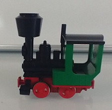 GNOMY 990 Friction Powered Vintage Toy Green Train Engine Made in Germany NWT