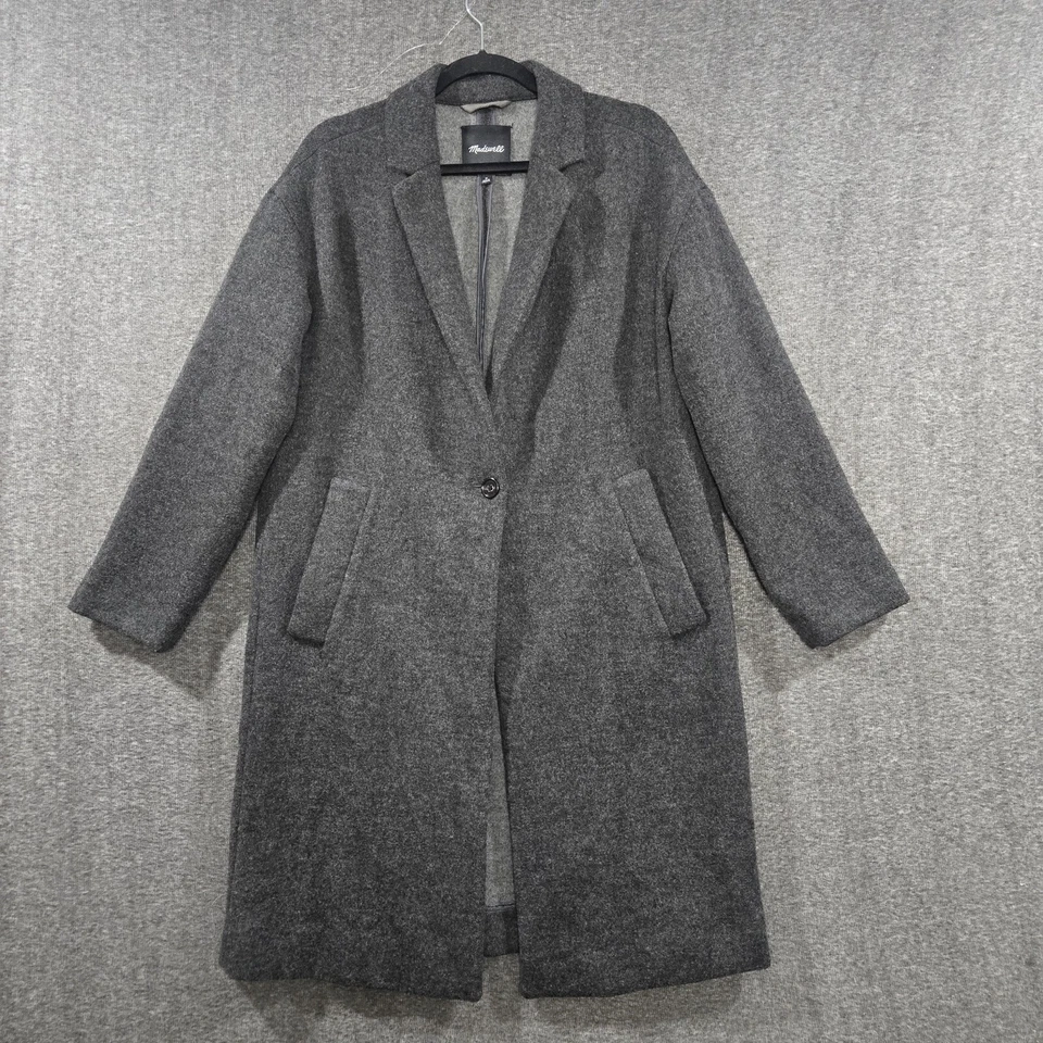 Abrigo Madewell Monsieur Mezcla de Lana Largo Medio Talla Mediana Brezo Sombra Gris Foto 2 de 4