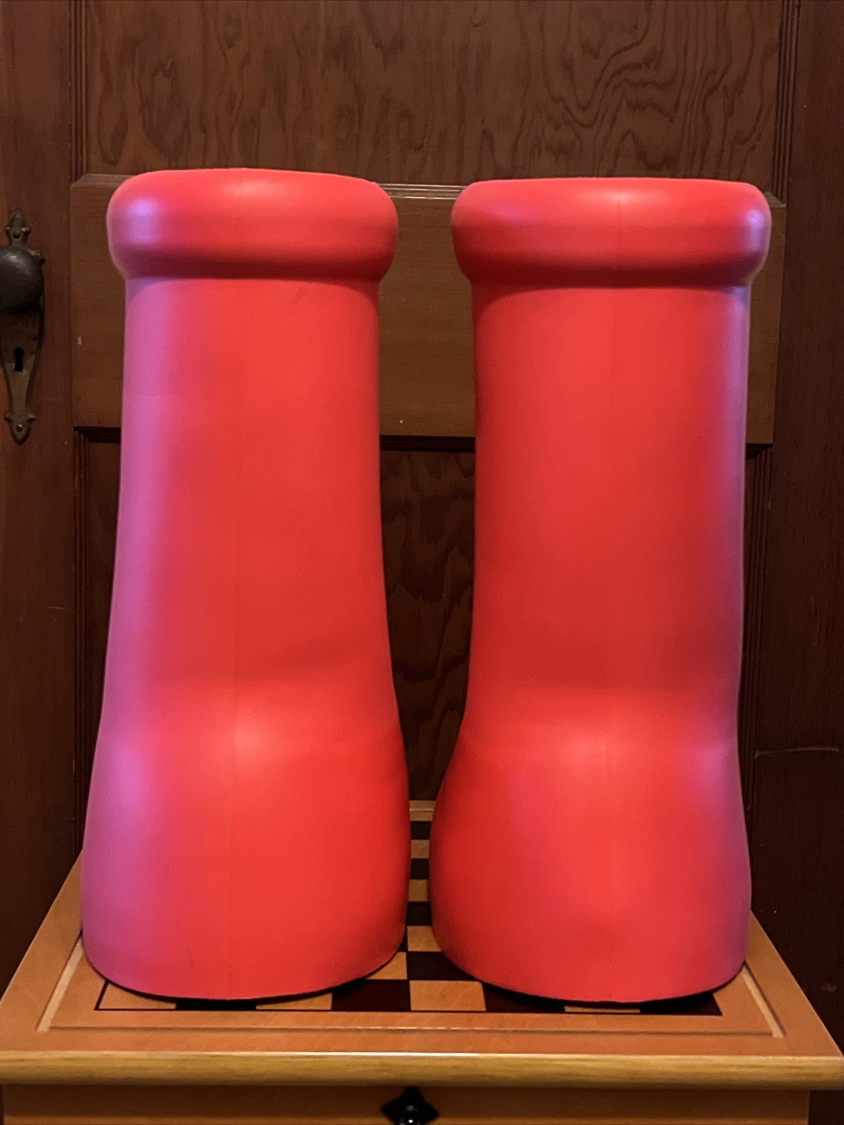 MSCHF Style Big Red Boots Size 10 Astro Boy Cartoon Fashion Shoes eBay