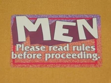 VINTAGE  NOVELTY GAG GIFT COOL  MEN PLEASE READ RULES BEFORE PROCEEDING  CARD
