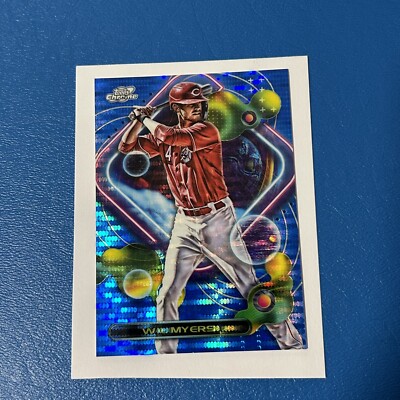 VERY NICE 2023 Topps Chrome Cosmic Wil Myers Blue Moon Refractor #126 Card 08/99
